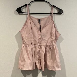 Zaful Forever Young Blush Pink Babydoll Tank Top - Size Medium